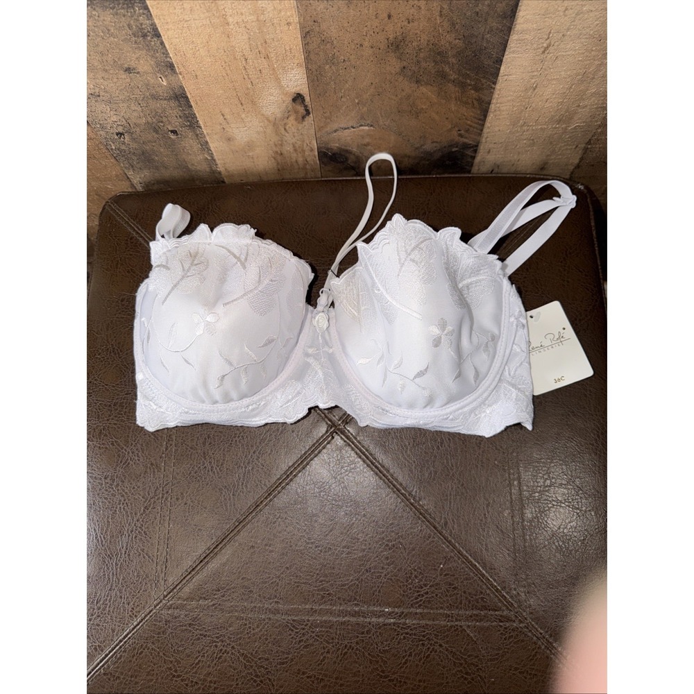 René‎ Rofé Women's White Embroidered Underwire Bra Size 36C - New With Tags